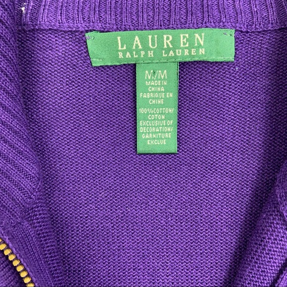 Lauren Ralph Lauren royal purple knit sweater Med - Picture 7 of 10